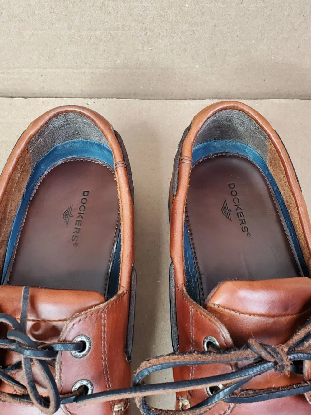 Dockers Castaway Men's Brown Leather Lace-Up Boat Shoes Comfort Casual Size 10M